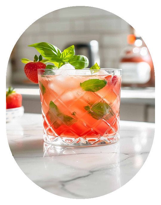 Fresh Strawberry Basil Smash - Garnishes and Dreams