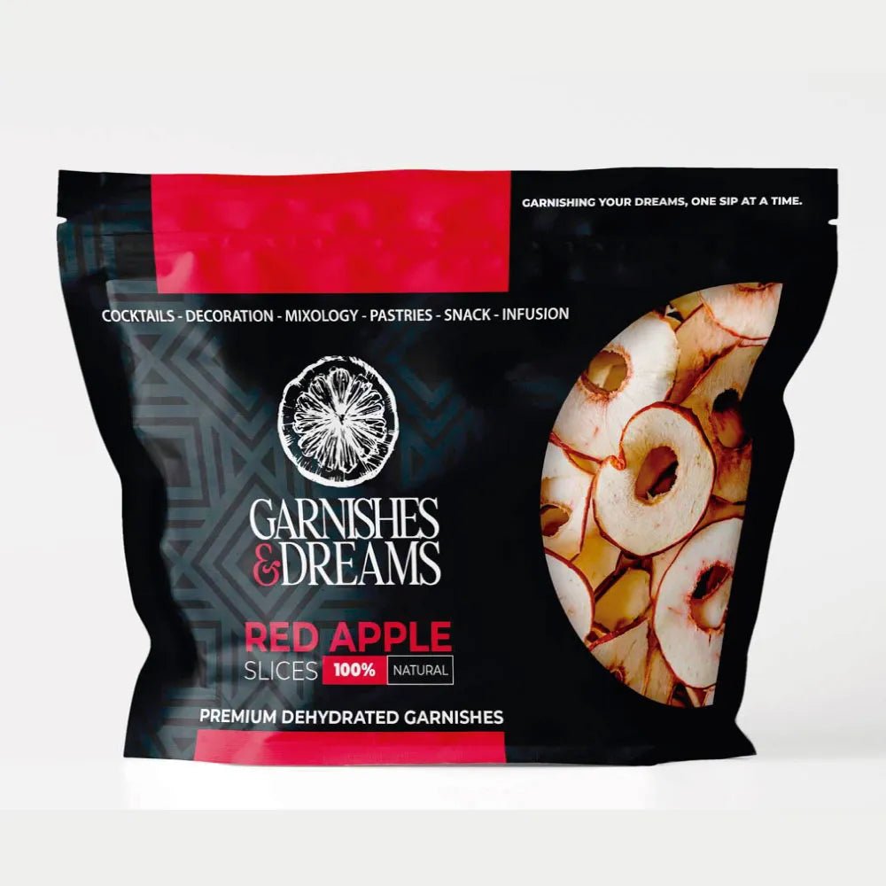 Garnishes & Dreams Dehydrated & Dried Red Apple Slices – Tart Crisp Fruit for Snacking, Baking, Mixology & Oatmeal, Natural Edible Garnish, No Sugar Added - Garnishes and Dreams