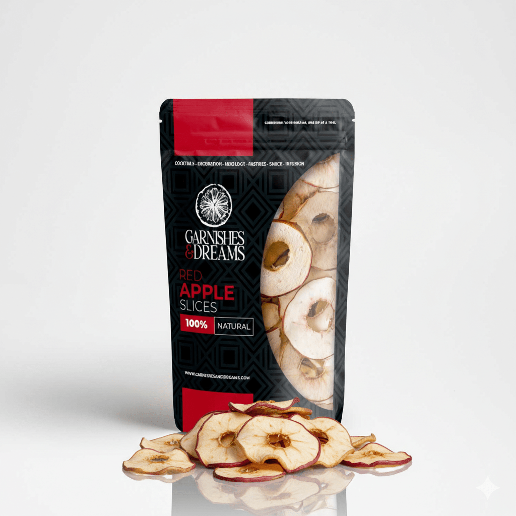 Garnishes & Dreams Dehydrated & Dried Red Apple Slices – Tart Crisp Fruit for Snacking, Baking, Mixology & Oatmeal, Natural Edible Garnish, No Sugar Added - Garnishes and Dreams