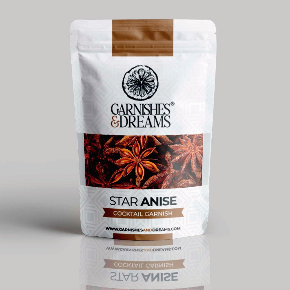 Garnishes & Dreams Premium Whole Star Anise Cocktail Garnish (1oz) – 100% Natural Handcrafted Spice for Martinis, Gin & Tonic & Mixology - Garnishes and Dreams