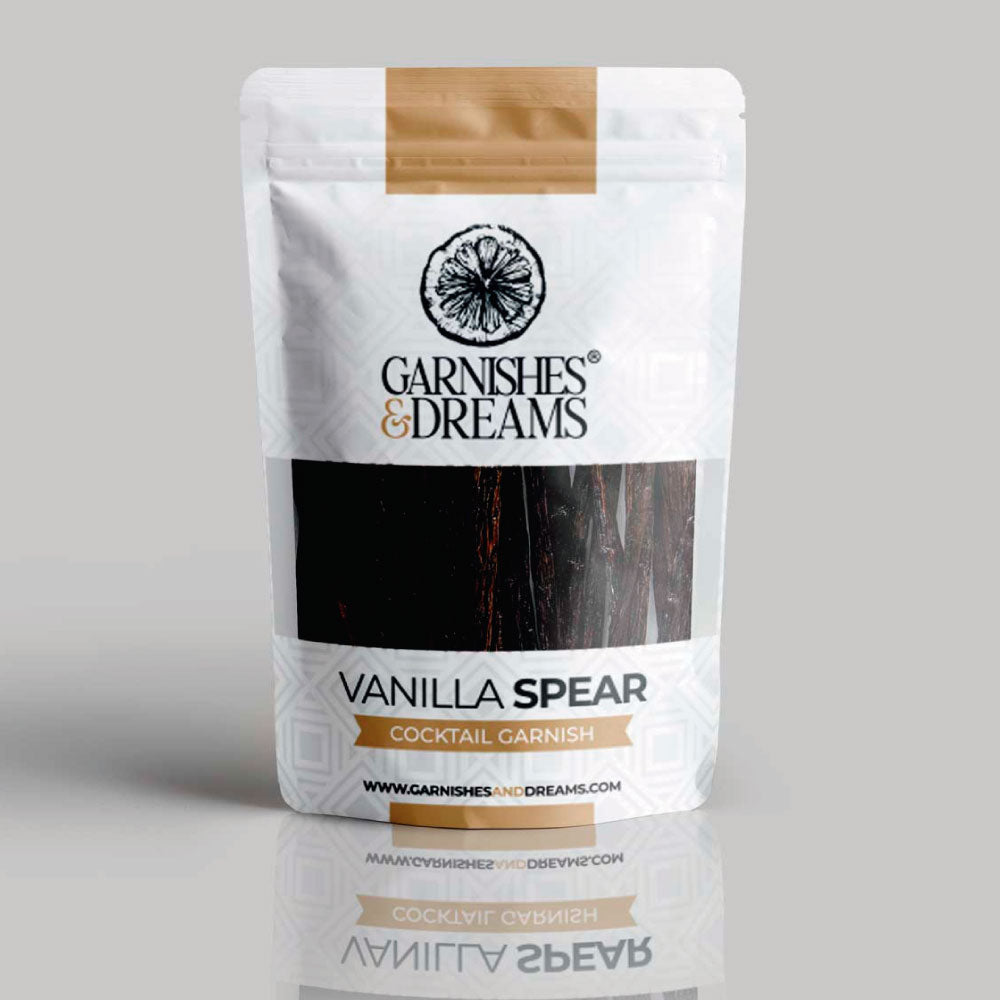Garnishes & Dreams Premium Vanilla Spare Cocktail Garnish (1oz) – 100% Natural Whole Vanilla Spare Sticks for Drinks
