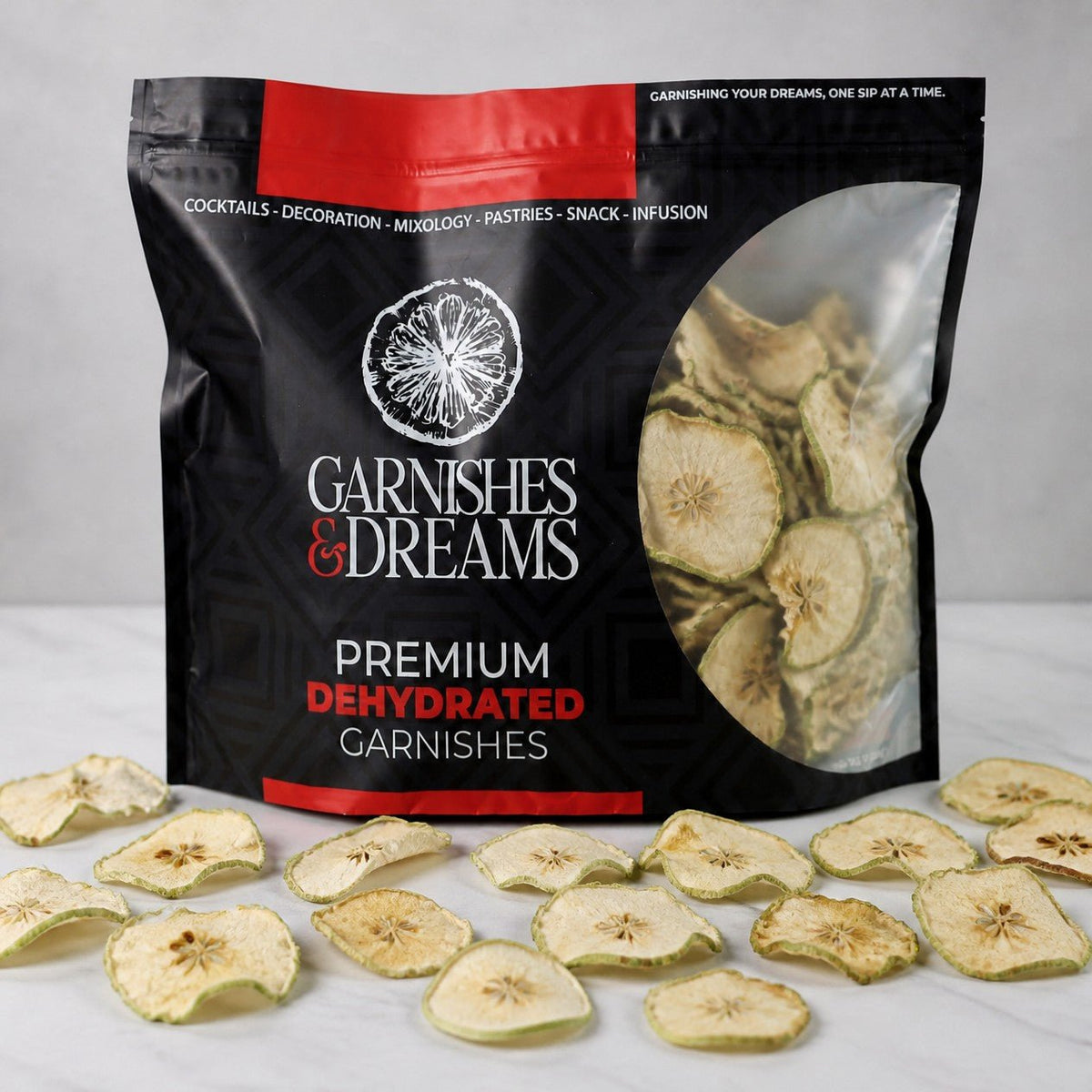 Garnishes & Dreams Dehydrated Green Apple Slices – Cocktail Garnish - Garnishes and Dreams
