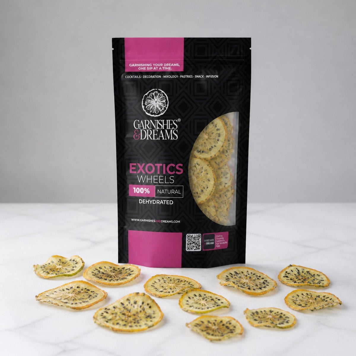 Garnishes & Dreams Dehydrated Yellow Dragon Fruit Slices – Cocktail Garnish - Garnishes and Dreams