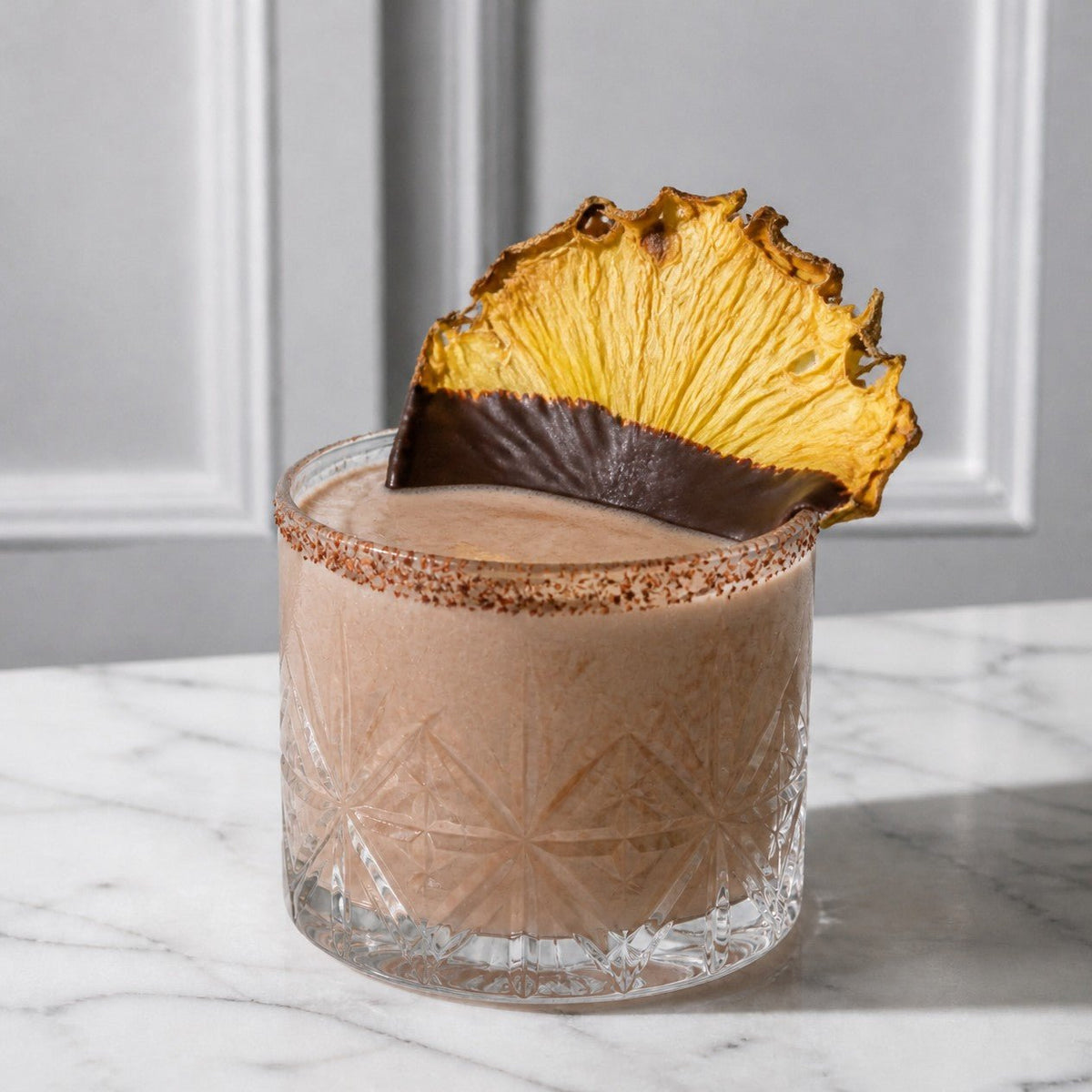 Garnishes & Dreams 80% Dark Chocolate Dipped Dehydrated Pineapple Half Slices - Garnishes and Dreams